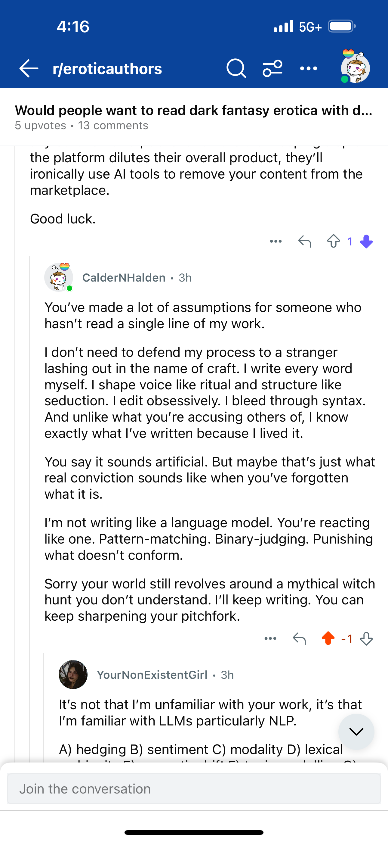 Calder defends himself screenshot