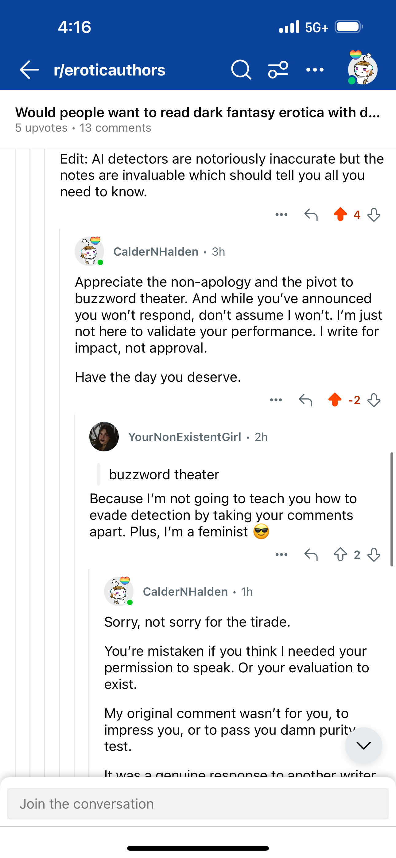 Calder’s final full reply